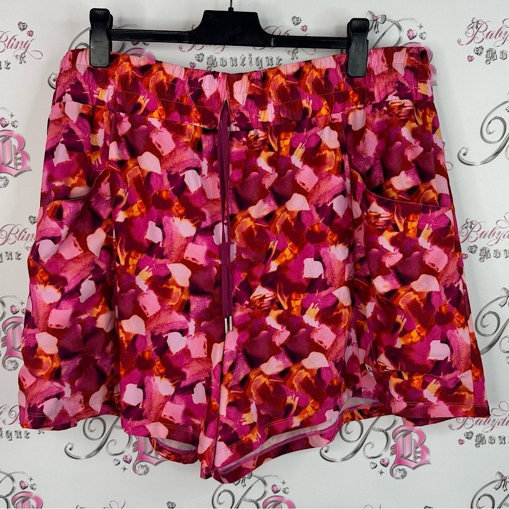 Active zone shorts water color sunset 🌅 USA Pink and Orange Patterned Shorts